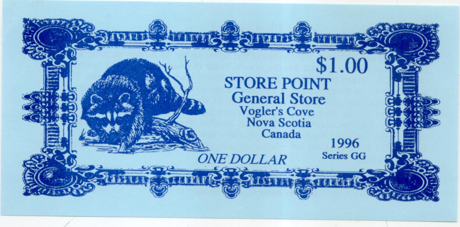 1996 Store Point Vogler's Cove NS Note - $1.00